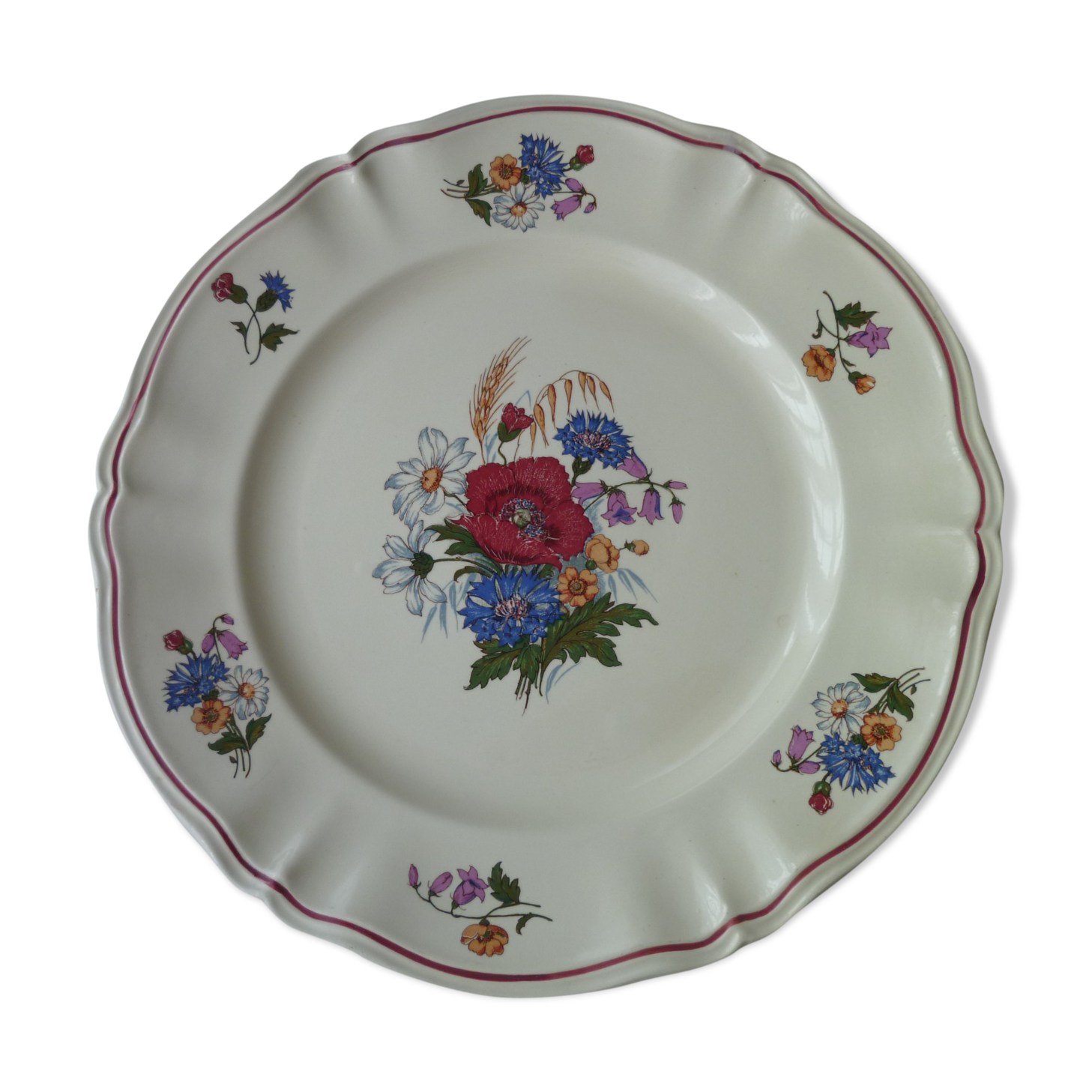 Large dish in Faïence Digoin Sarreguemines Model Agreste