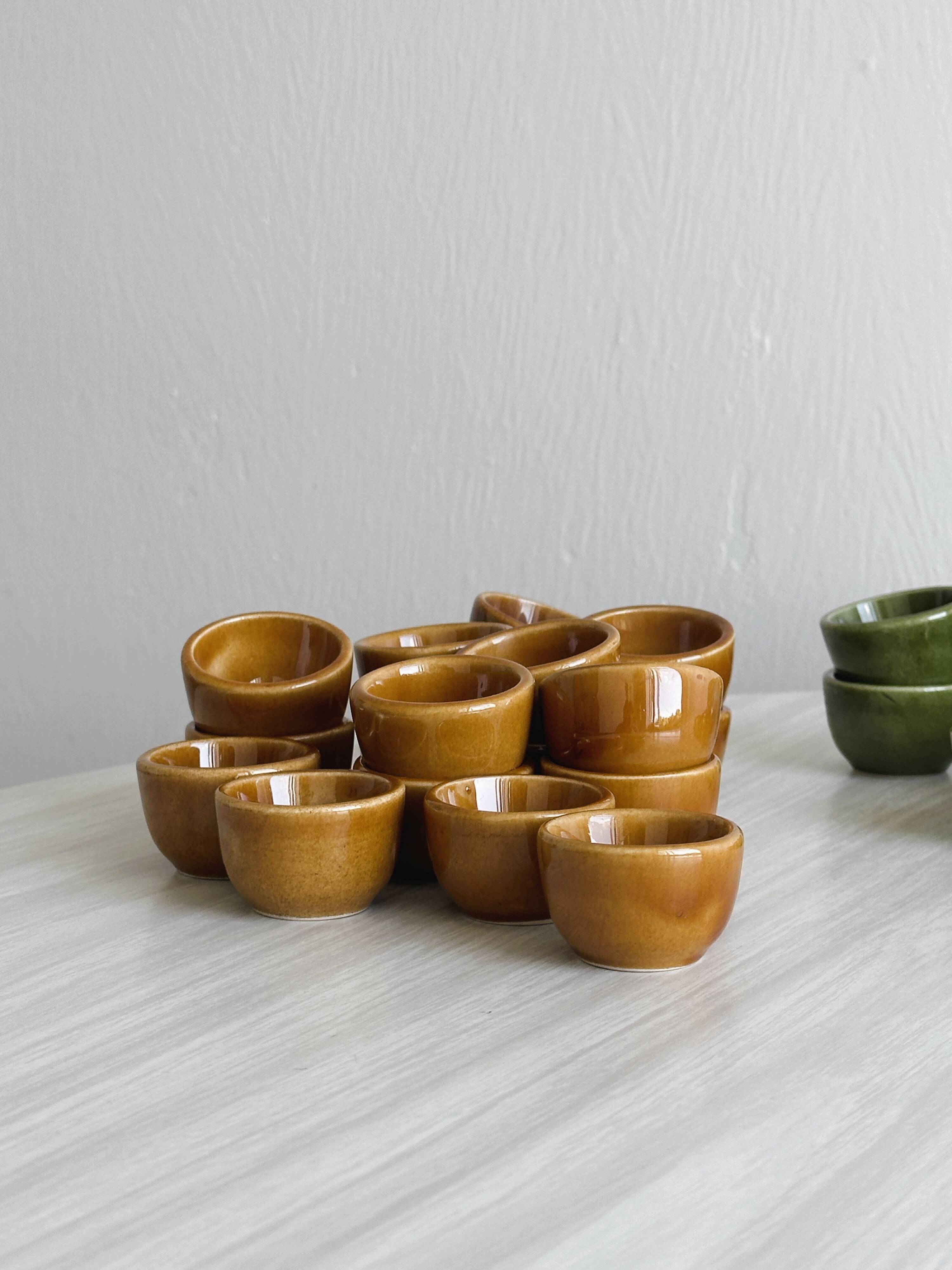 Set of 35 vintage enameled stoneware snail molds