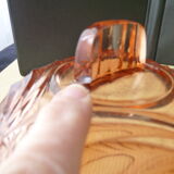 Pink moulded pressed glass cheese bell