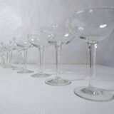 9 champagne glasses