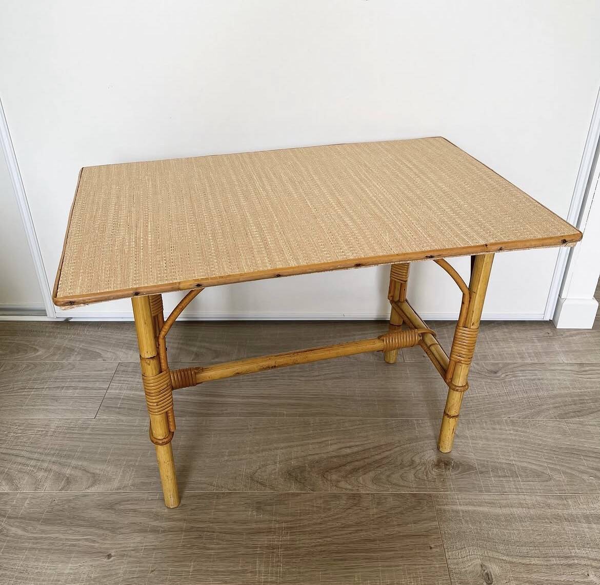 Vintage rattan coffee table