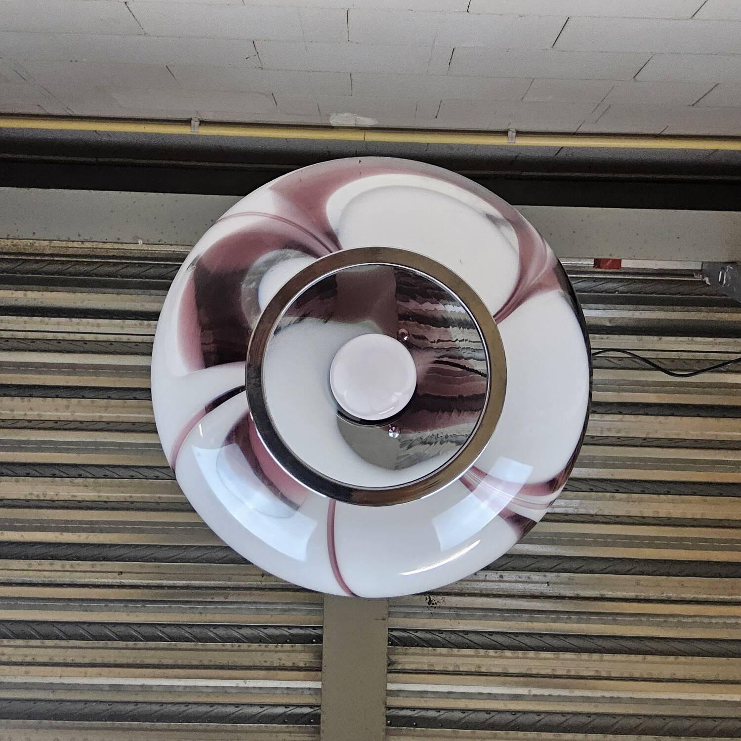 Vintage Italian design glass Carlo Moretti Murano pendant lamp