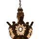 Vintage Bronze & Crystal Beaded Chandelier, 1950s