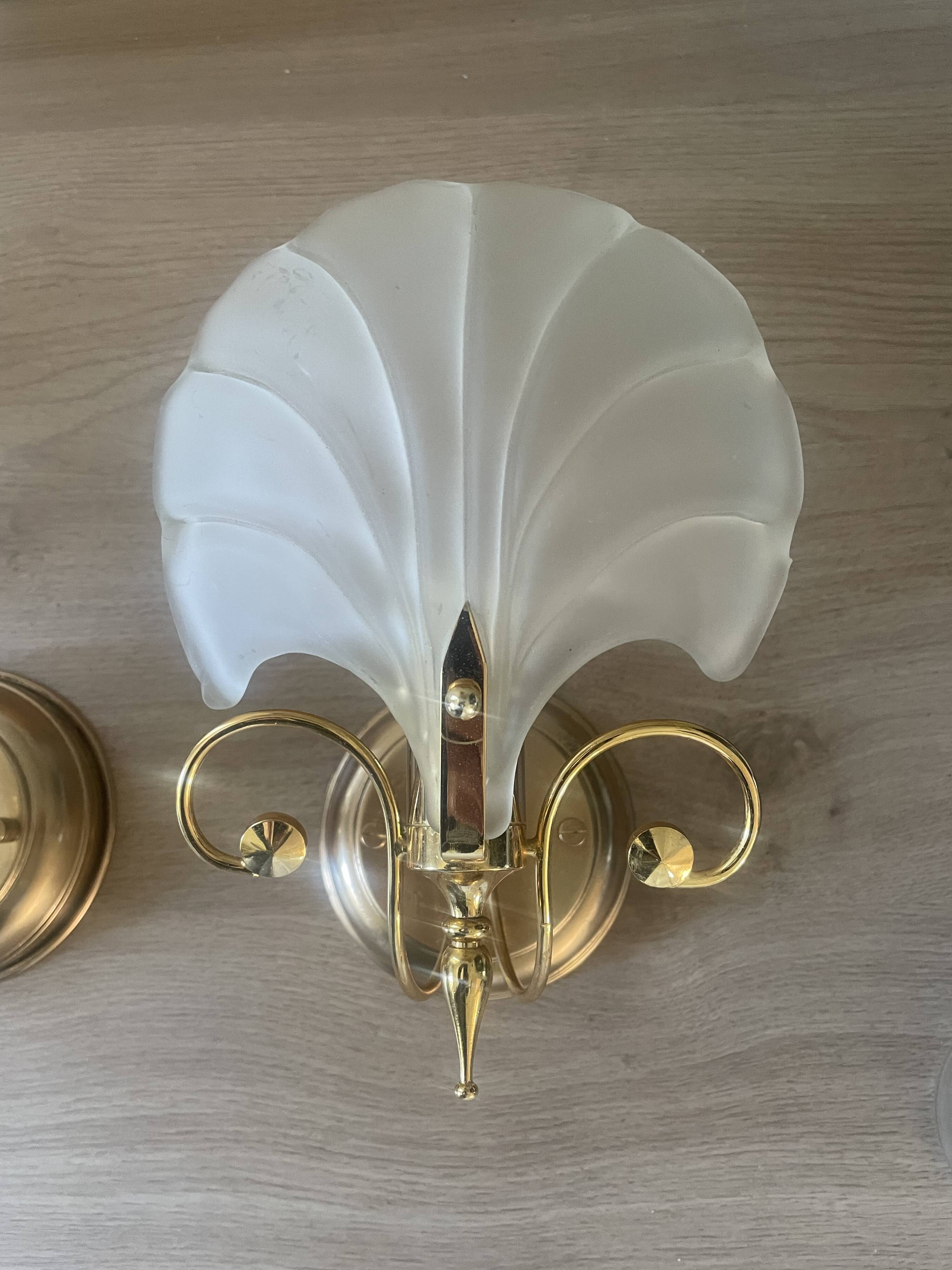Pair of vintage shell wall lights