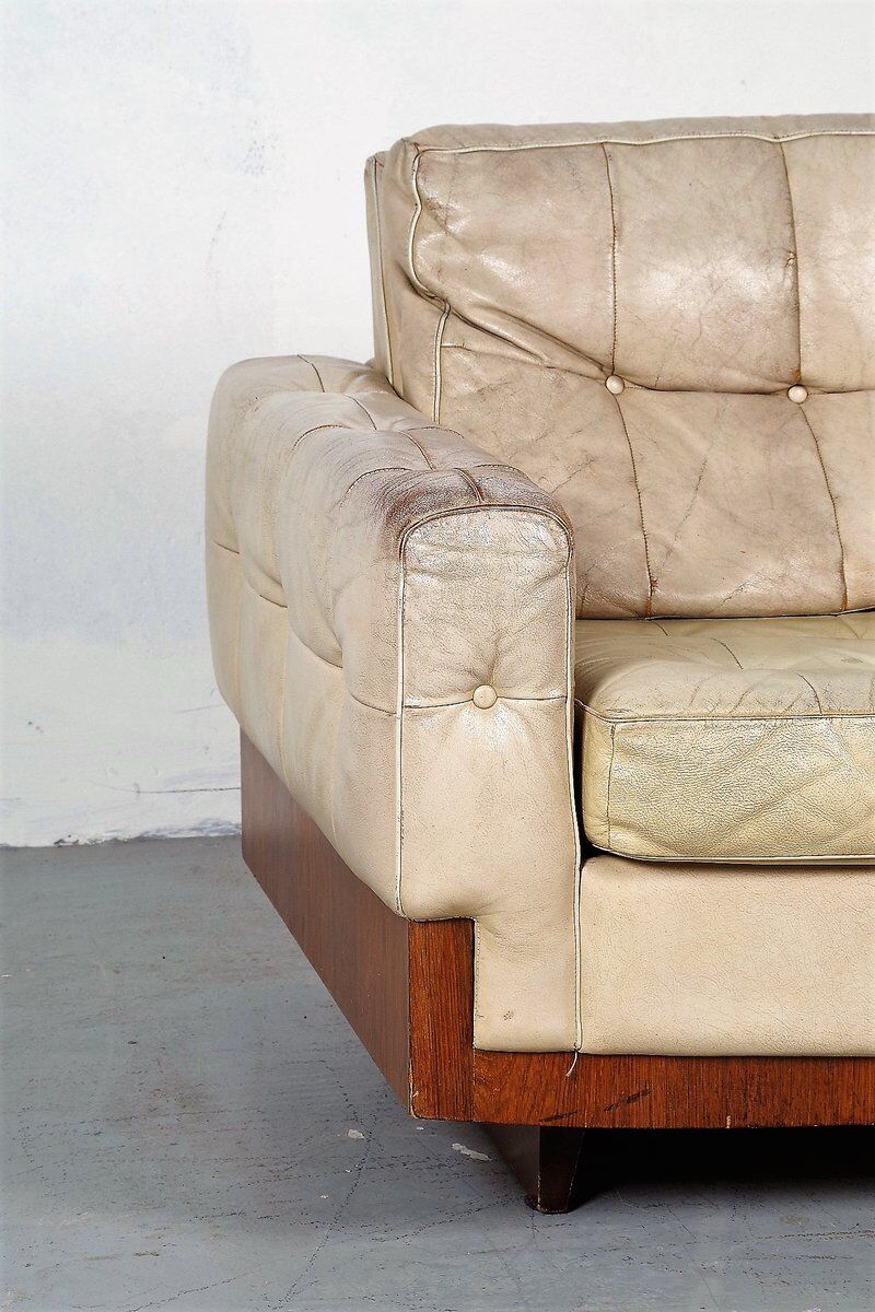 Vintage club chair in rosewood and leather