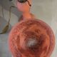 Lampe champignon art déco en verre rouge