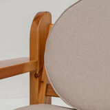 Pair of solid pine lounge chairs, italy 1970s