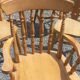 Set of 4 chairs and 1 armchair in mountain style.