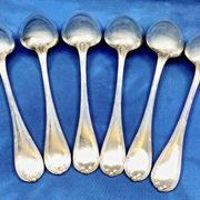 6 cuillères à soupe métal argenté Christofle modèle Rubans croisés