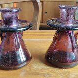Pair of candlesticks Verrerie de Biot