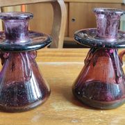 Paire de bougeoirs Verrerie de Biot