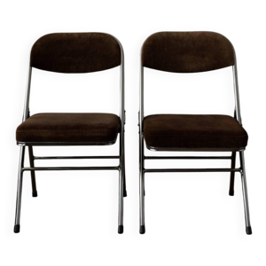 Chaises pliantes vintage - velours