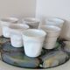 6 design espresso cups crumpled white porcelain Revol