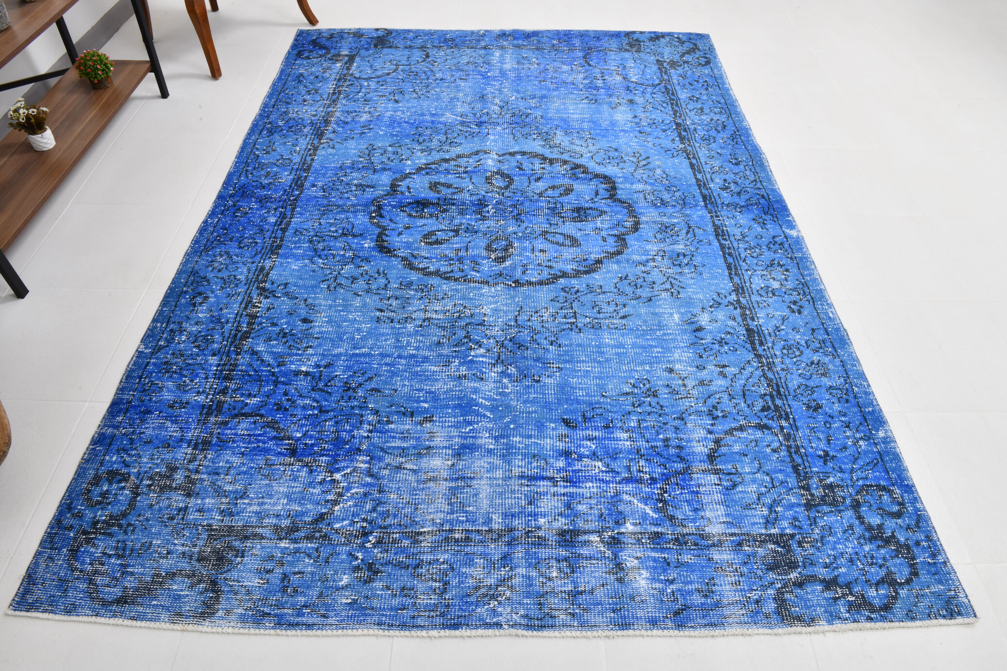 6x9 Classic Blue Turkish Rug, 191x272Cm