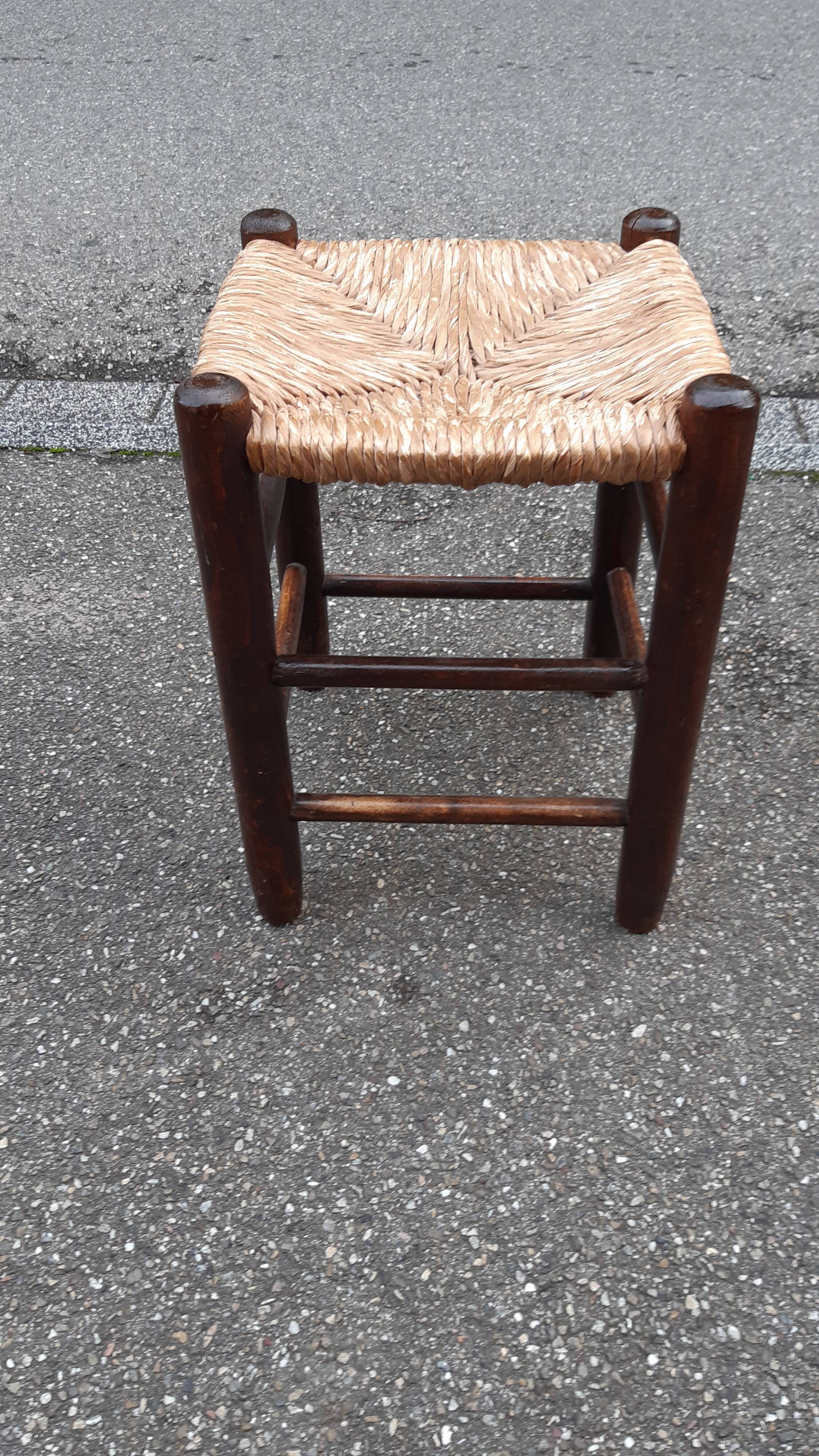 Tabouret paillé années 50