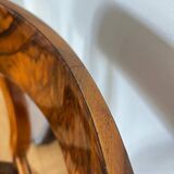 Set of Biedermeier Shovel Chairs in Walnut & Black Leather, Austria, 1820s