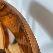 Set of Biedermeier Shovel Chairs in Walnut & Black Leather, Austria, 1820s