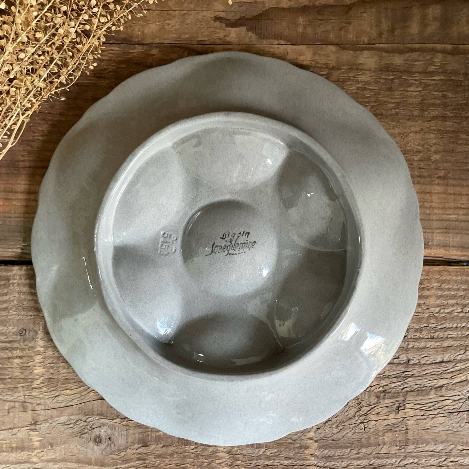 3 Art Deco oyster plates Digoin Sarreguemines