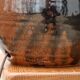 Brown stoneware "ball" lamp foot by Guy Baudat, 70s