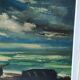 Tableau huile sur toile voilier signé vintage