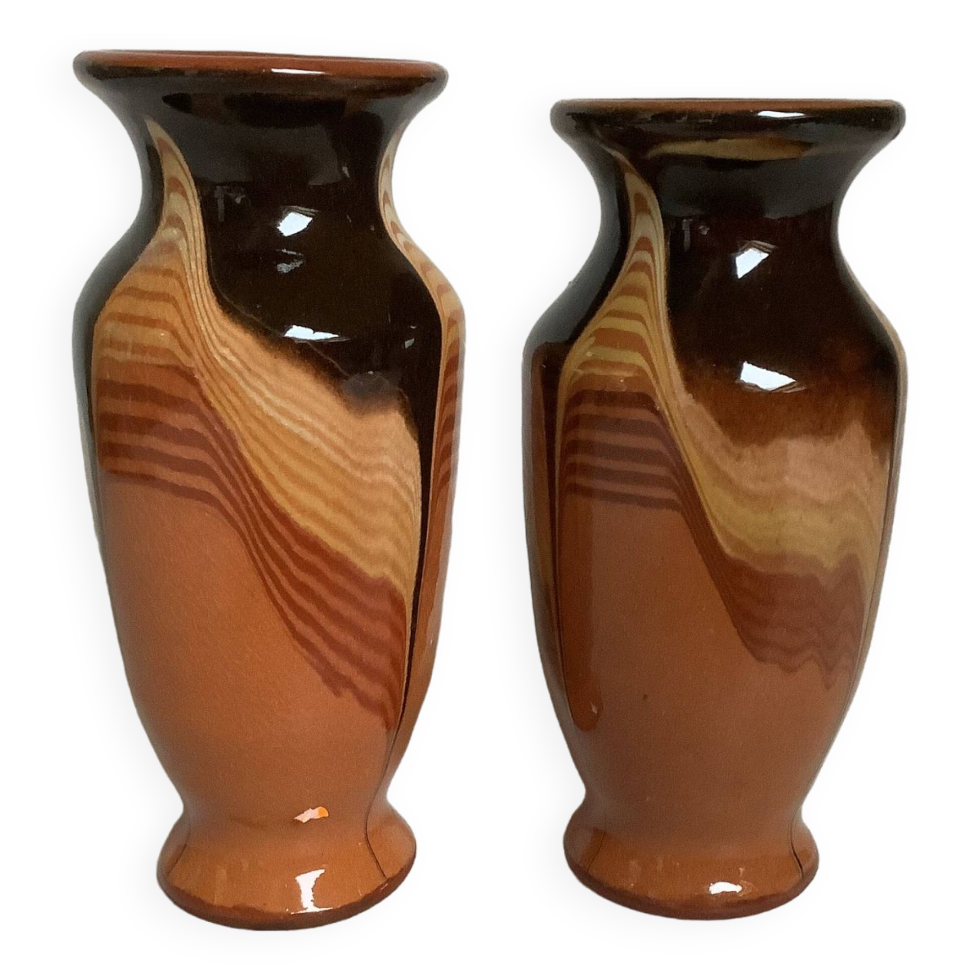 Paire de vases céramique émaillée