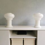 White glass mushroom table lamp