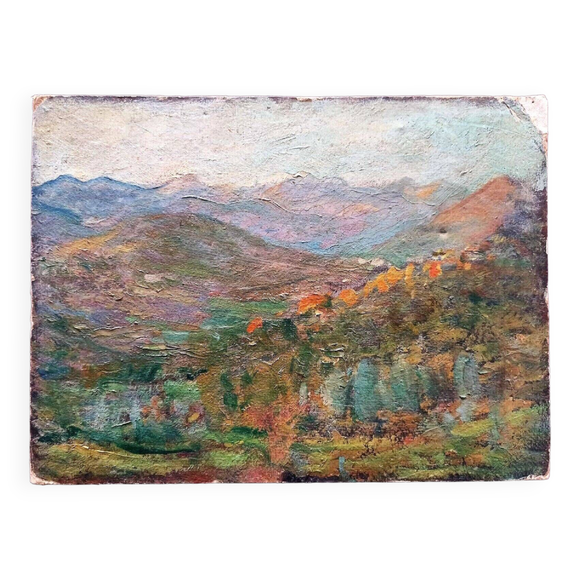 "clemente levi pugliese" huile de paysage impressionniste -impressionist landscape oil