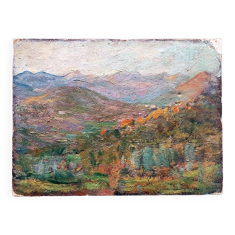 "clemente levi pugliese" huile de paysage impressionniste -impressionist landscape oil