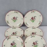 6 Gien earthenware dinner plates, Lorraine pattern