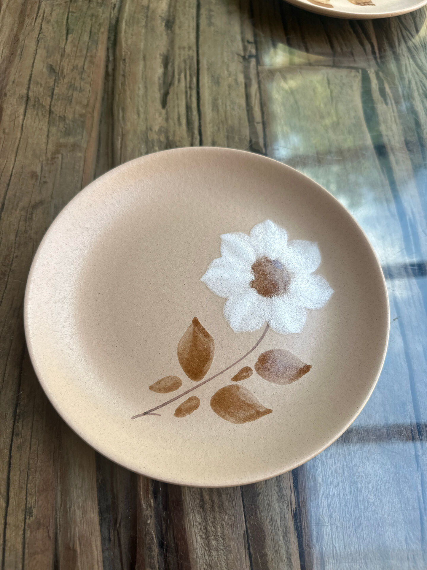 Hand-painted stoneware plate