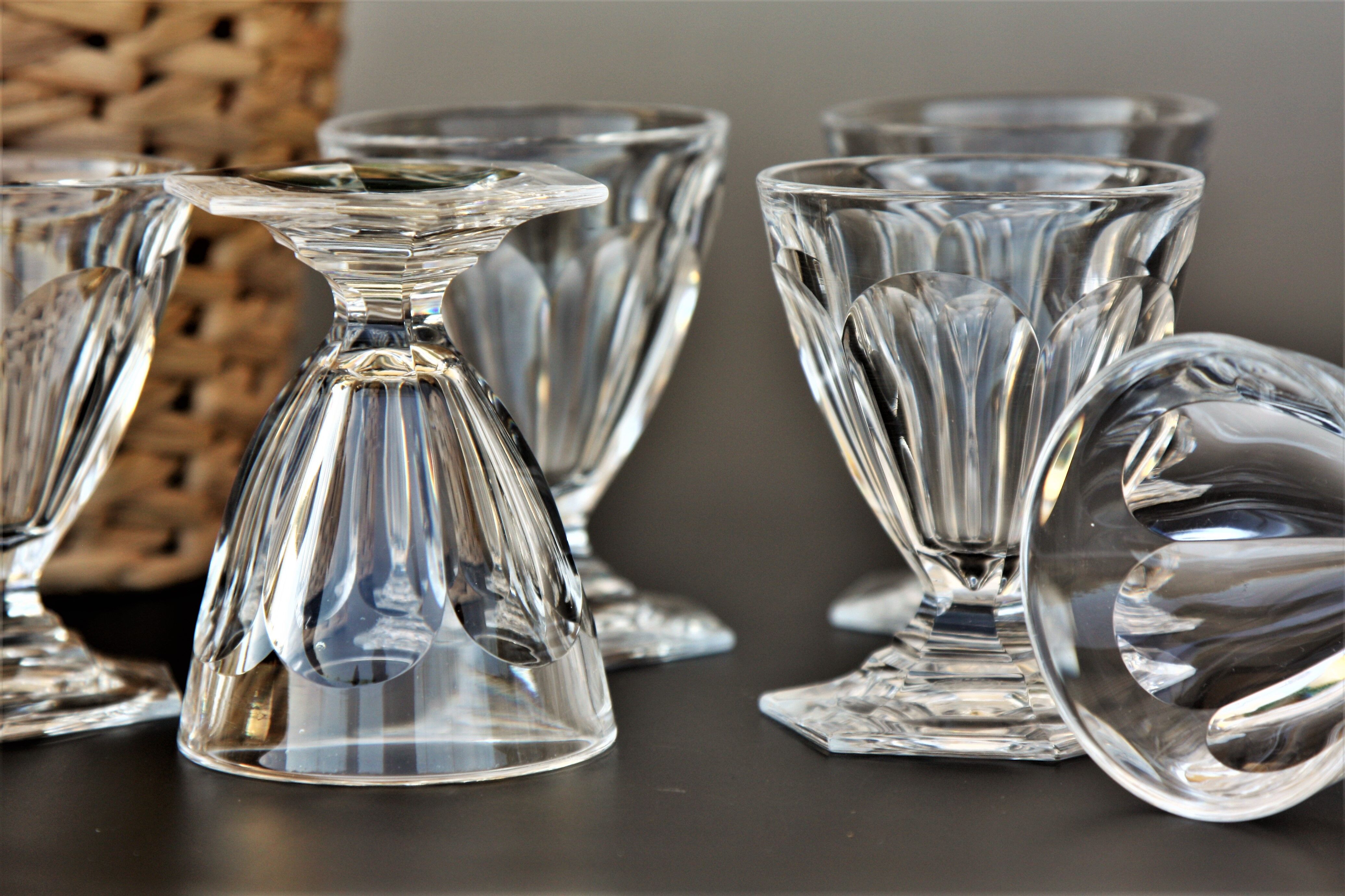 Series of 5 baccarat bourbon-style crystal port glasses
