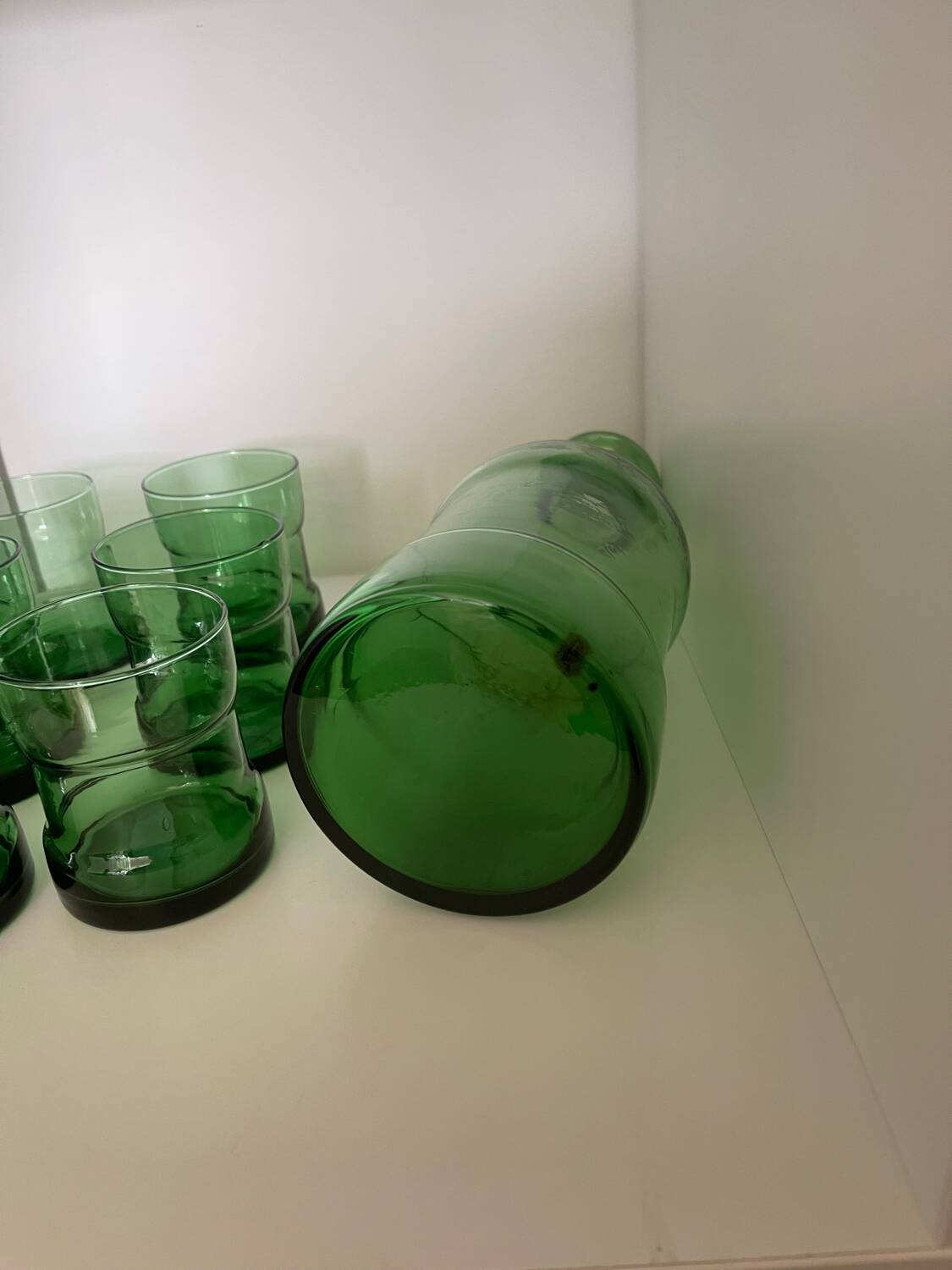 Service italien en verre bullé