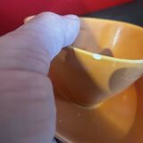 Set of orange rust table service from the 70s