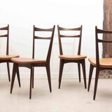 Bistro chair in fawn skai and dark oak
