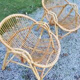 Pair of rattan chairs from the 50s