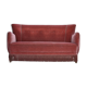 1970s, Danish 2-seater sofa, salmon pink furniture velour, oak wood.