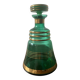 Carafe verre émeraude et or art déco