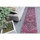 Vintage Turkish Oushak blanket made of wool and cotton, purple, 82x320.