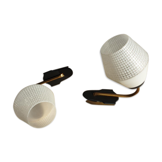 Pair of glass sconces, Arlus 1950