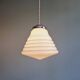 Art Deco conical pendant light in white opaline, 1920s-30s