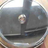 Chrome bathroom mirror, magnifying and extendable accordion, vintage