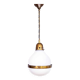 Opal glass and brass pendant light
