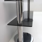 Mid-century Modern Italian Chromed Steel and Smoked Glass Console, 1970s