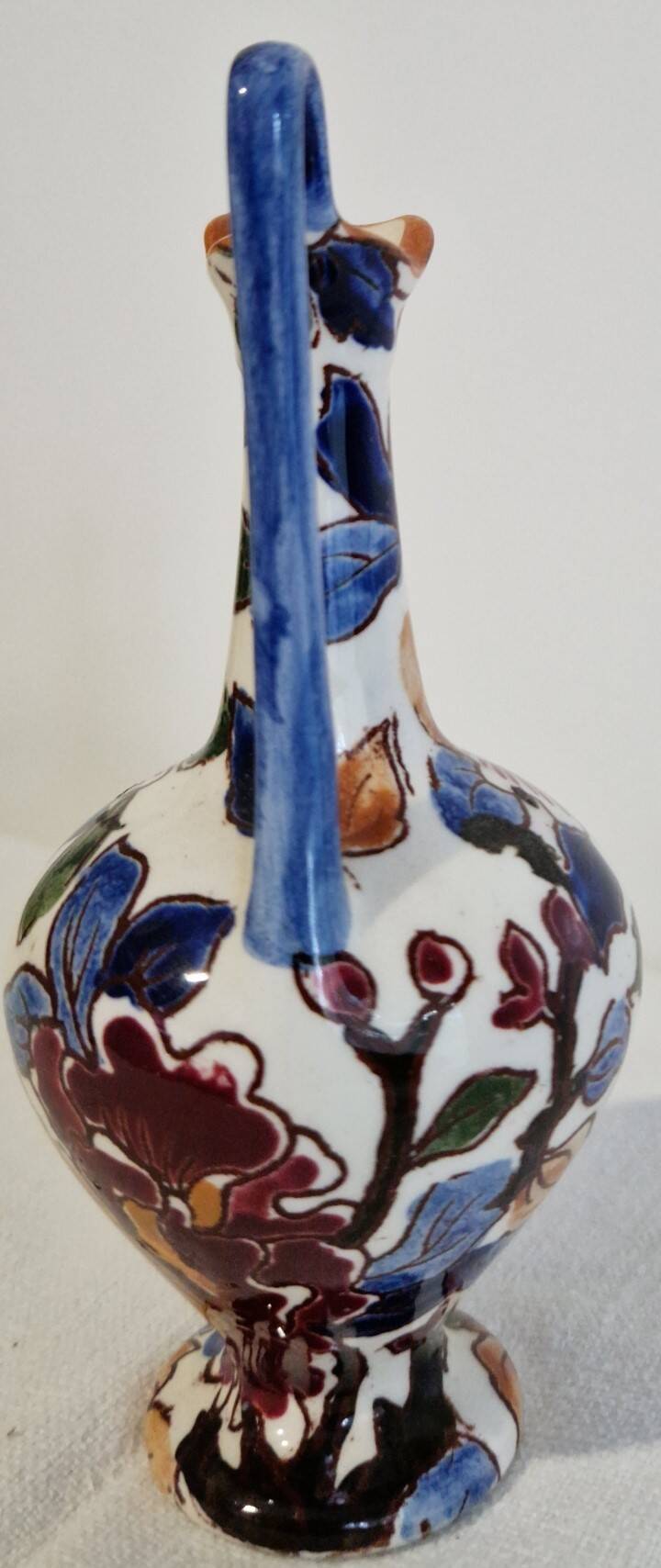 Gien faience miniature jug Renaissance hand-painted Circa 1970