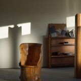 Sculptural Wabi Sabi Brutalist Chair in Solid Pine, Swedish, 1960s