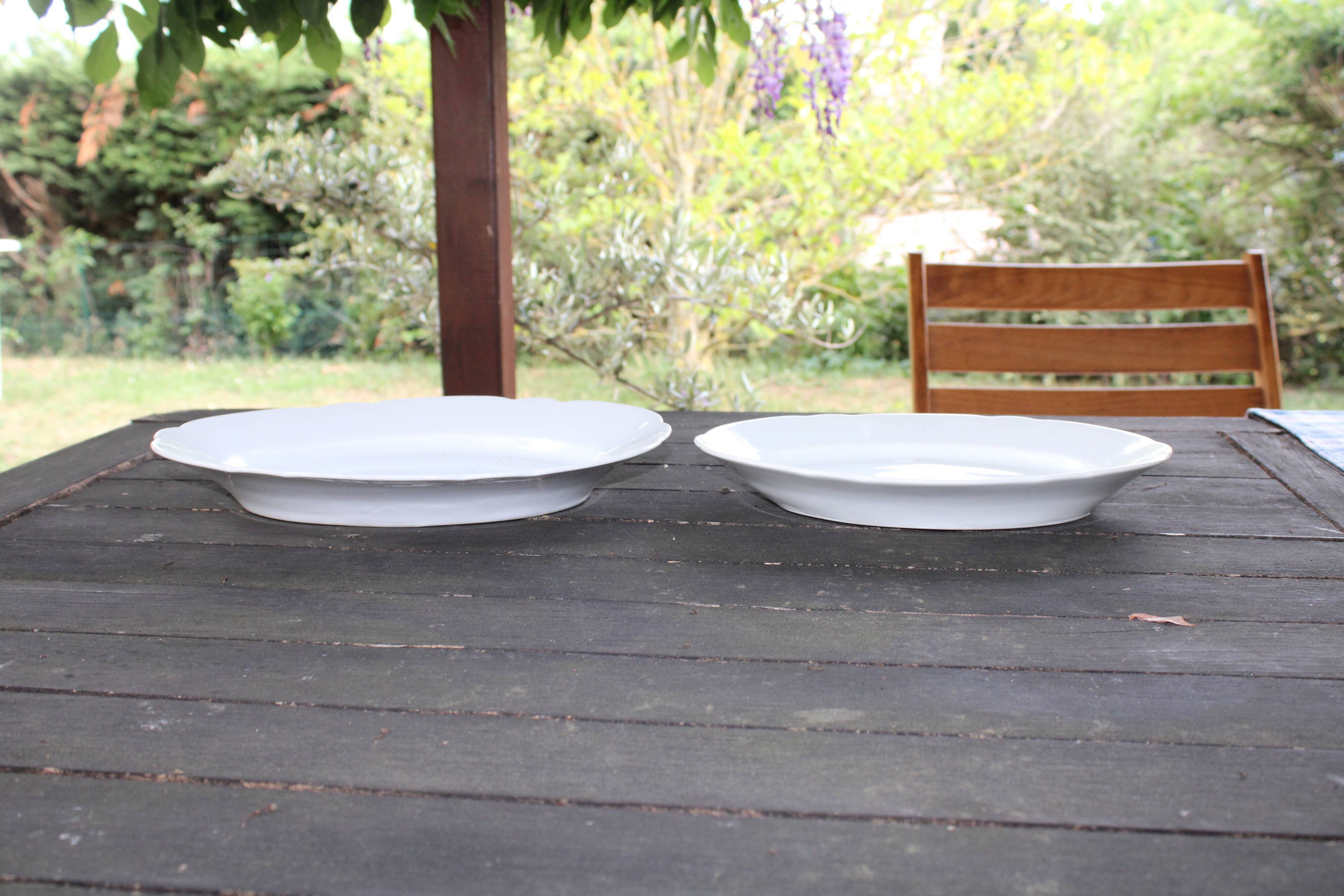 Set of two oval earthenware dishes