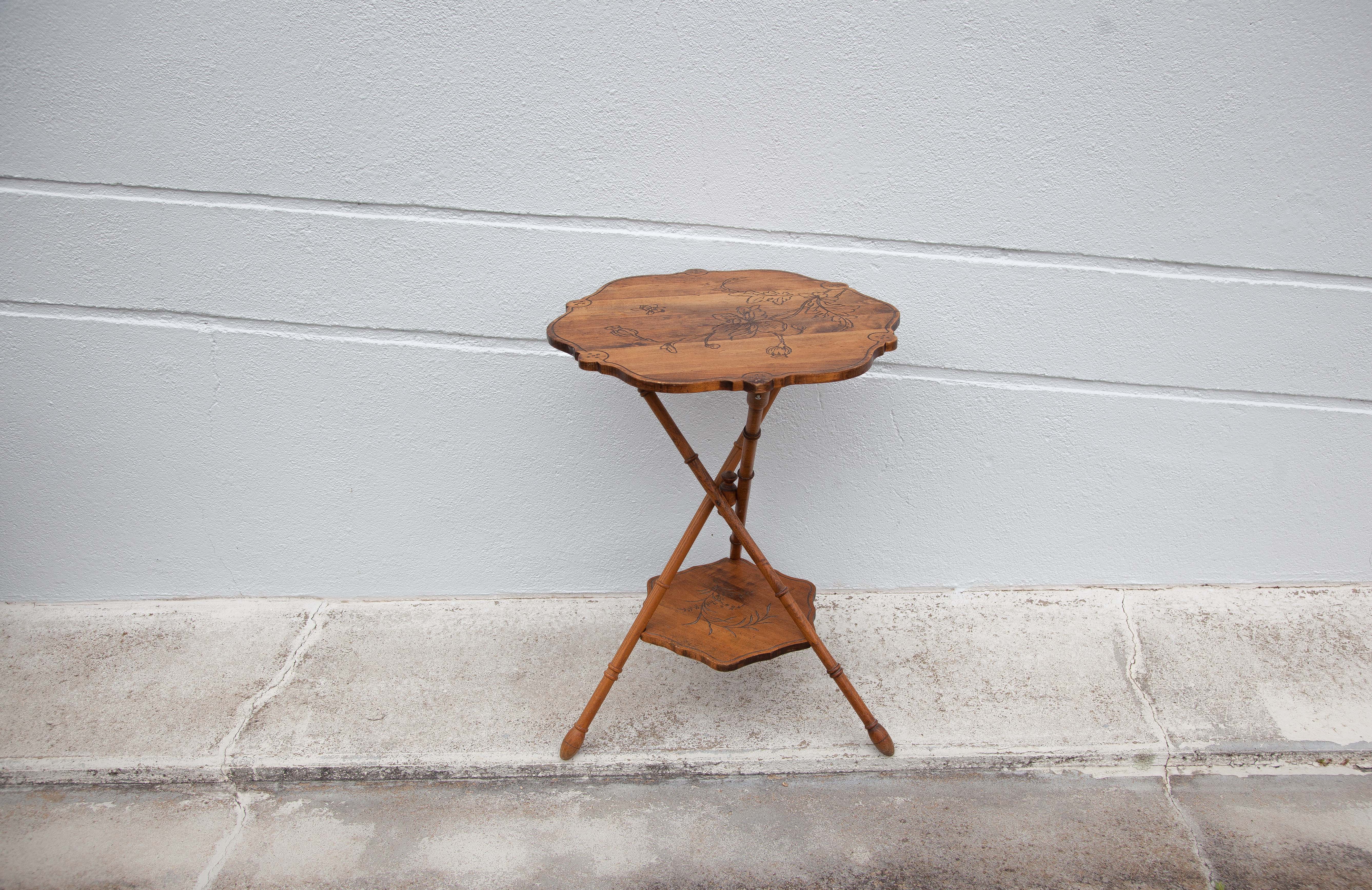 Table pedestal table wood, pedestal table wood imitation bamboo