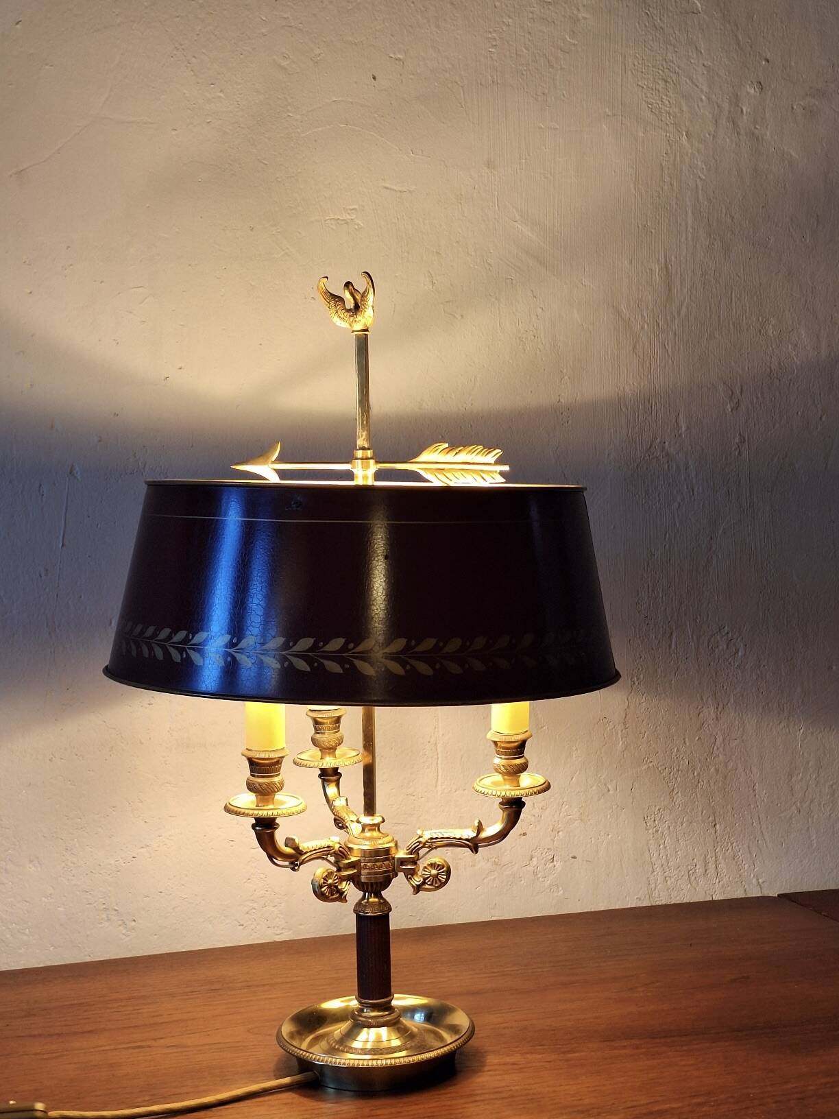 Lucien Gau Model 15033 mid century brass table lamp