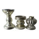 Set of 3 vintage mercury glass candleholders