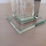 “Dancers” bedside lamp with crystal glass base